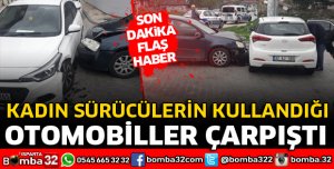 ISPARTA'DA OTOMOBİLLER KAVŞAKTA ÇARPIŞTI