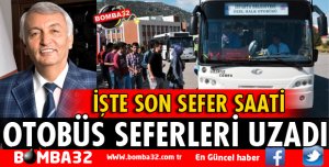 ISPARTA'DA ÖZEL HALK OTOBÜSÜ SEFERİ SAATİ UZADI