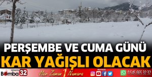Isparta'da Perşembe ve Cuma günü kar yağışı olacak