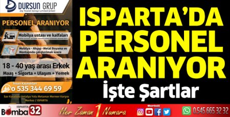 Isparta'da personel aranıyor