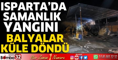 Isparta'da samanlık yangını