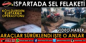 ISPARTADA SEL FELAKETİ ARAÇ SÜRÜKLENDİ