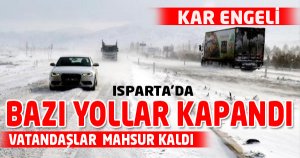 Isparta'da Ulaşıma Kar Engeli