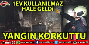 ISPARTADA YANGIN BİR EV KULLANILAMAZ HALE GELDİ