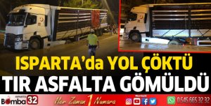Isparta'da yol çöktü