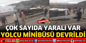 ISPARTA'DA YOLCU MİNİBÜSÜ DEVRİLDİ