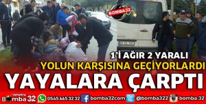 ISPARTA'DA YOLCU MİNİBÜSÜ YAYALARA ÇARPTI