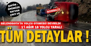 ISPARTADA YOLCU OTOBÜSÜ DEVRİLDİ