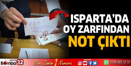 Isparta'da zarftan not çıktı