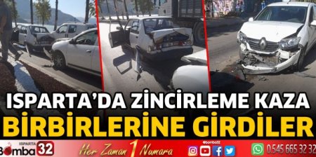 Isparta'da zincirleme kaza 