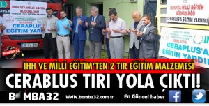 ISPARTA'DAN CERABLUS'A 2 TIR EĞİTİM YARDIMI