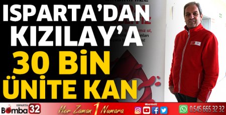 Isparta'dan Kızılay'a 30 bin ünite kan