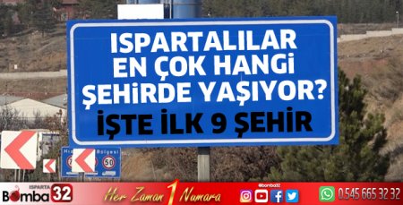 Ispartalılar en çok hangi şehirde yaşıyor