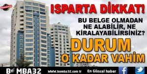 ISPARTALILARA UYARI!