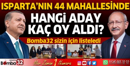 Isparta'nın 44 mahallesinde hangi aday kaç oy aldı? 
