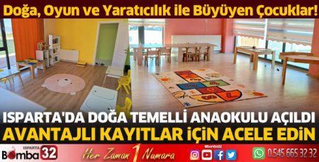 Isparta'nın doğa temelli özel anaokulu açıldı