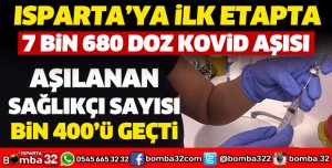 ISPARTA'YA İLK ETAPTA 7 BİN 680 DOZ KOVİD AŞISI GELDİ