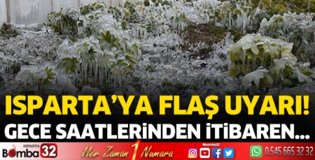 Isparta'ya zirai don uyarısı