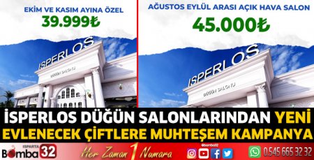İsperlos Düğün Salonlarından yeni evlenecek çiftlere muhteşem kampanya