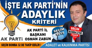 İŞTE AK PARTİ'NİN ADAYLIK KRİTERİ