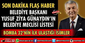 İŞTE BAŞKAN GÜNAYDIN'IN BELEDİYE MECLİS ÜYESİ LİSTESİ 