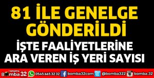 İŞTE FAALİYETLERİNE ARA VEREN İŞ YERİ SAYISI