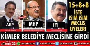 İŞTE ISPARTA’NIN YENİ BELEDİYE MECLİSİ