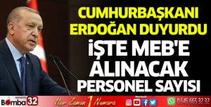 İşte MEB'e alınacak personel sayısı