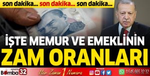 İŞTE MEMUR VE EMEKLI ZAM ORANLARI    