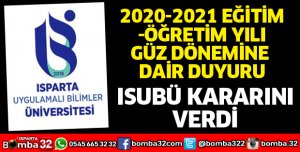 ISUBÜ KARARINI VERDİ