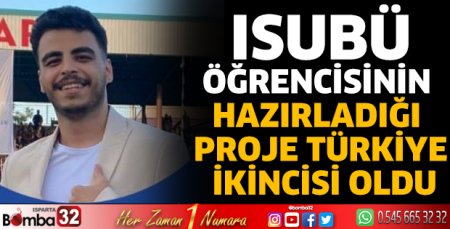 ISUBÜ öğrencisinin hazırladığı proje Türkiye ikincisi oldu
