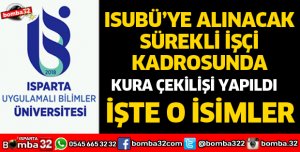 ISUBÜ'YE ALINACAK PERSONEL KURASI SONUÇLARI 
