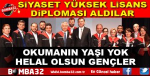 ITSO BAŞKANI İLE BİRLİKTE YÜKSEK LİSANS DİPLOMASI ALDILAR