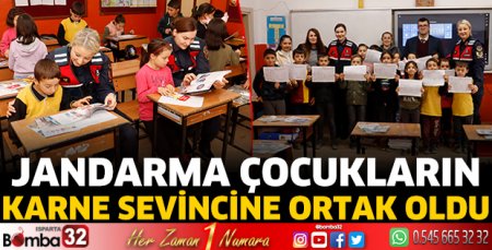 Jandarma çocukların karne sevincine ortak oldu