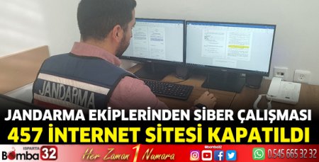 Jandarma ekiplerinden siber çalışması 457 internet sitesi kapatıldı