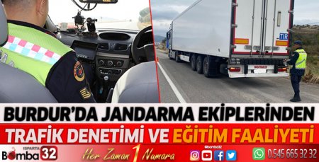 Jandarma ekiplerinden trafik denetimi ve eğitim faaliyeti