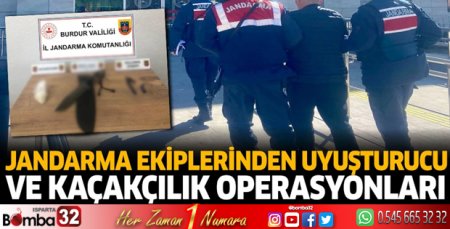 Jandarma ekiplerinden uyuşturucu ve kaçakçılık operasyonları