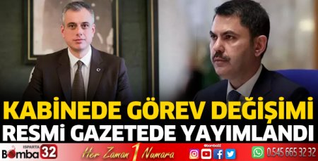 Kabinede görev değişimi
