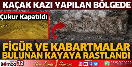Kaçak kazı alanında sütunlar bulundu