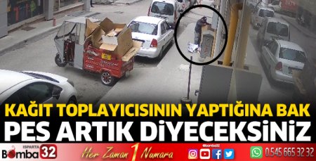 Kağıt toplayıcısının yaptığına bak