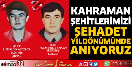 Kahraman şehitlerimizi anıyoruz