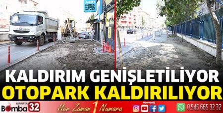 Kaldırım genişletiliyor, otopark kaldırılıyor
