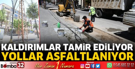 Kaldırımlar tamir ediliyor, yollar asfaltlanıyor
