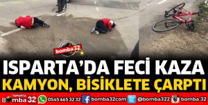 KAMYON BİSİKLETE ÇARPTI