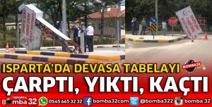 KAMYON DEVASA TABELAYA ÇARPIP KAÇTI