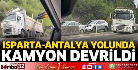 Kamyon devrildi