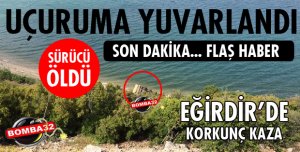 KAMYON ÖNCE BARİYERLERE ÇARPTI SONRA UÇURUMA YUVARLANDI