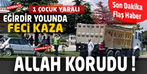 KAMYON OTOMOBİLE ARKADAN ÇARPTI