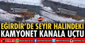 KAMYONET KANALA UÇTU