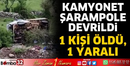 Kamyonet şarampole devrildi 1 ölü